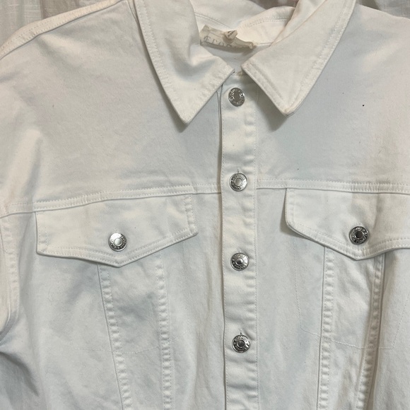 Eloquii women’s dress Sz 18 Oversized Denim Midi white baddie - Picture 4 of 12